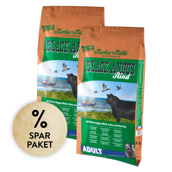 Doppelpack Markus-Mühle BLACK ANGUS ADULT 15 kg - Hundetrockenfutter