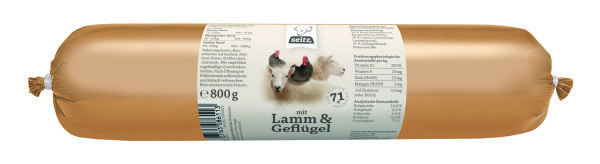Seitz Hundefutter Geflügel & Lamm 800g (Wurst)